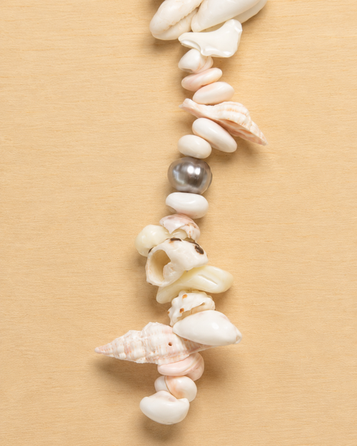Collier coquillages - modèle Moerani Blanc et Rose